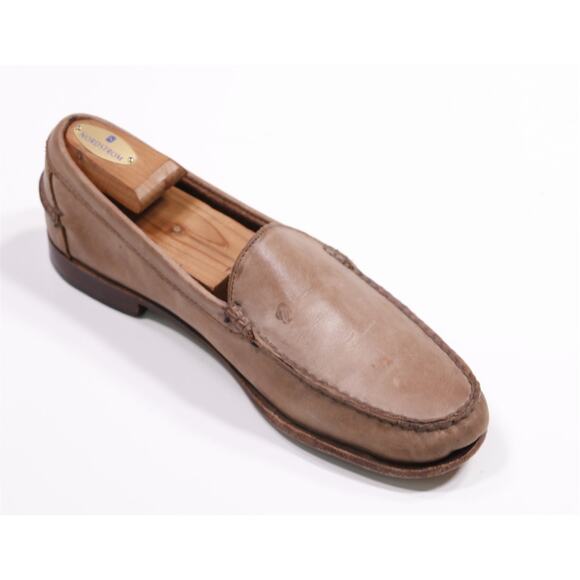 Allen Edmonds Concordia Light Brown Leather No-Socks Loafers US 9.5 D
